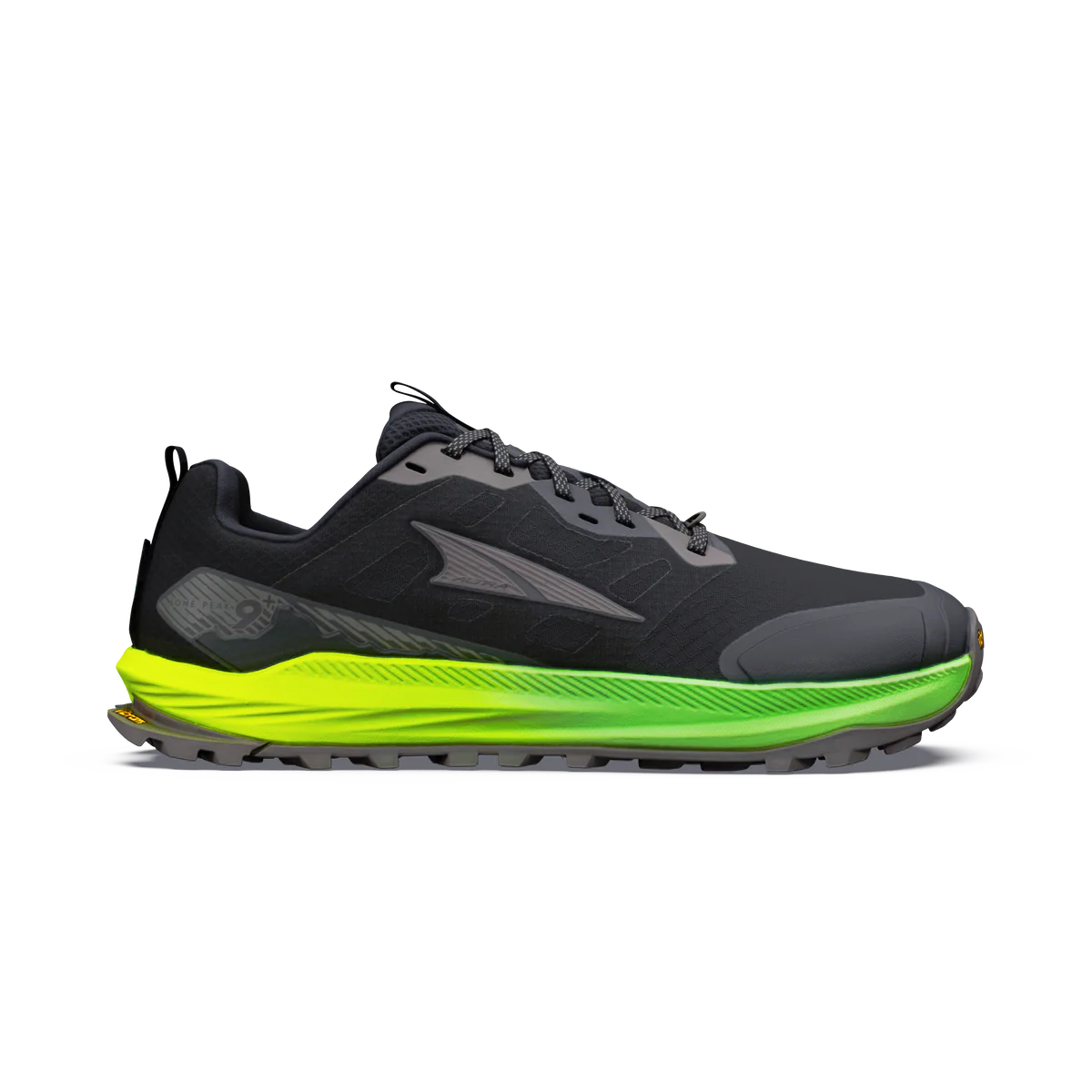 Altra Lone Peak 9+ Mens Trail Running Shoe - Black/Gecko