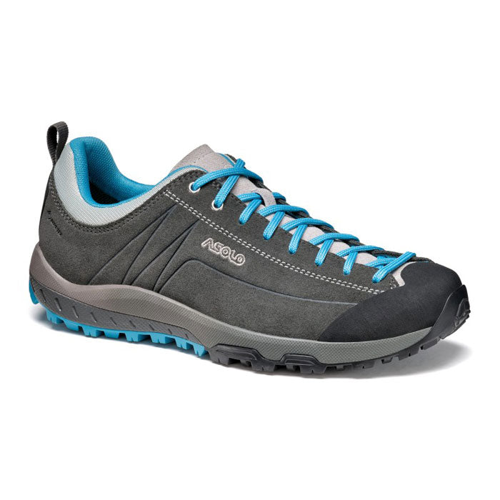 Asolo Space GV Womens Hiking Shoe Graphite Cyan Blue