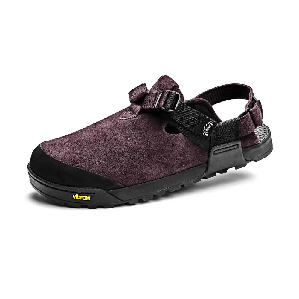 Bedrock Sandals Mountain Clog Suede Leather - Deep Plum