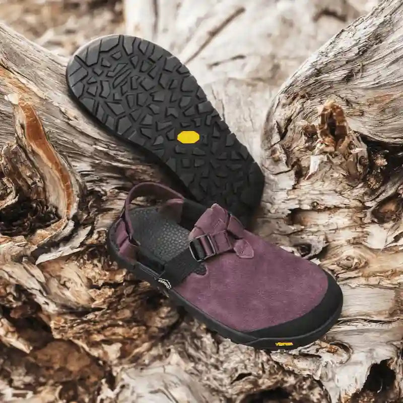 Bedrock Sandals Mountain Clog Suede Leather - Deep Plum