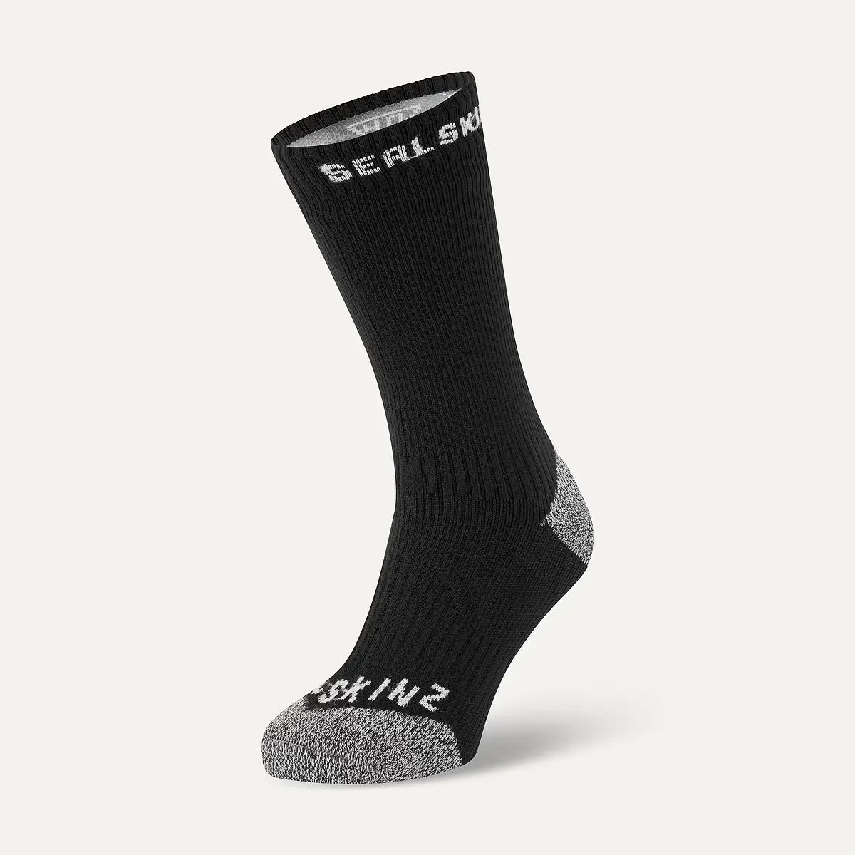 Sealskinz Waterproof Hydrostop All Weather Mid Length Sock Colour Black Grey
