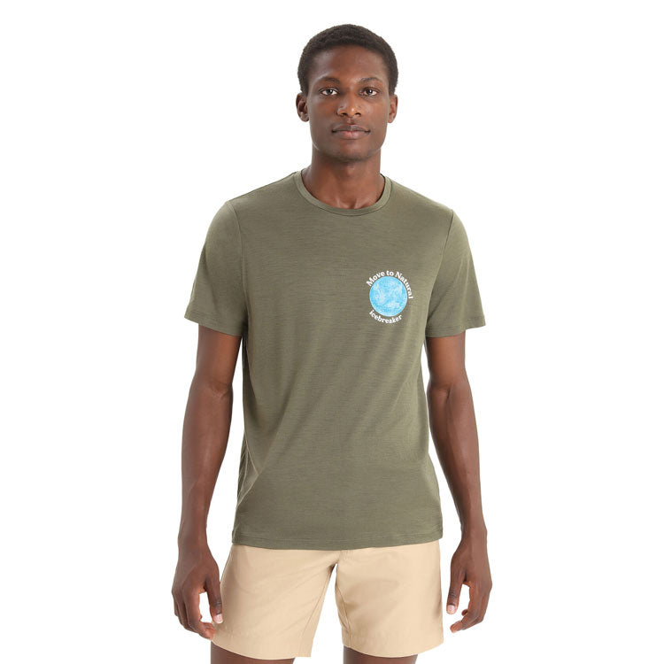 Mens icebreaker brown Merino Wool Tech Lite T-Shirt