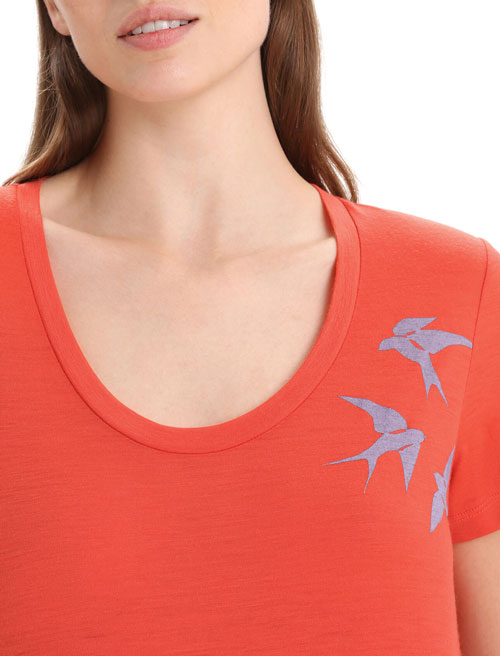 Icebreaker Tech Lite II Short Sleeve Scoop Womens T-Shirt - Swarming Shapes