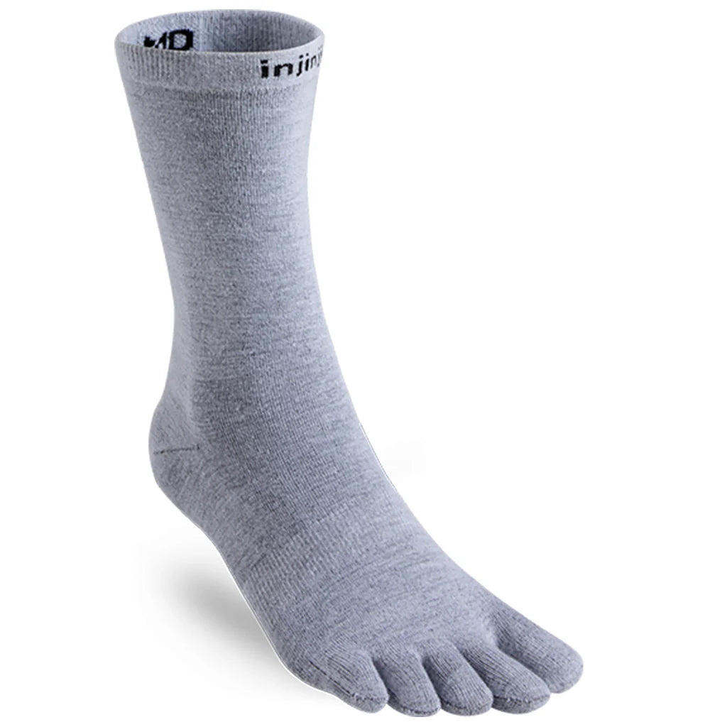 Injinji Liner 2 0 Lightweight Crew Hiking Socks Grey Colour Grey