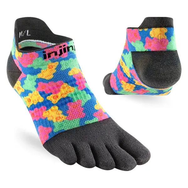 Injinji RUN Lightweight No-Show Womens Socks - Gummy Bear