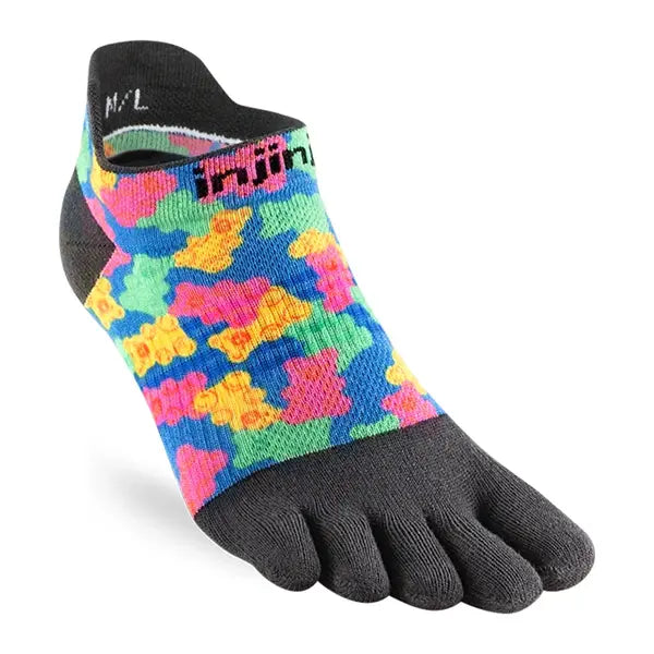 Injinji RUN Lightweight No-Show Womens Socks - Gummy Bear