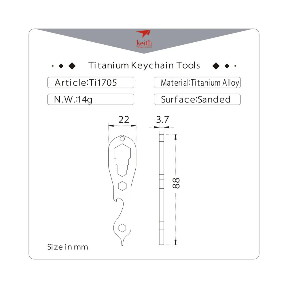 Keith Titanium Keychain Tools