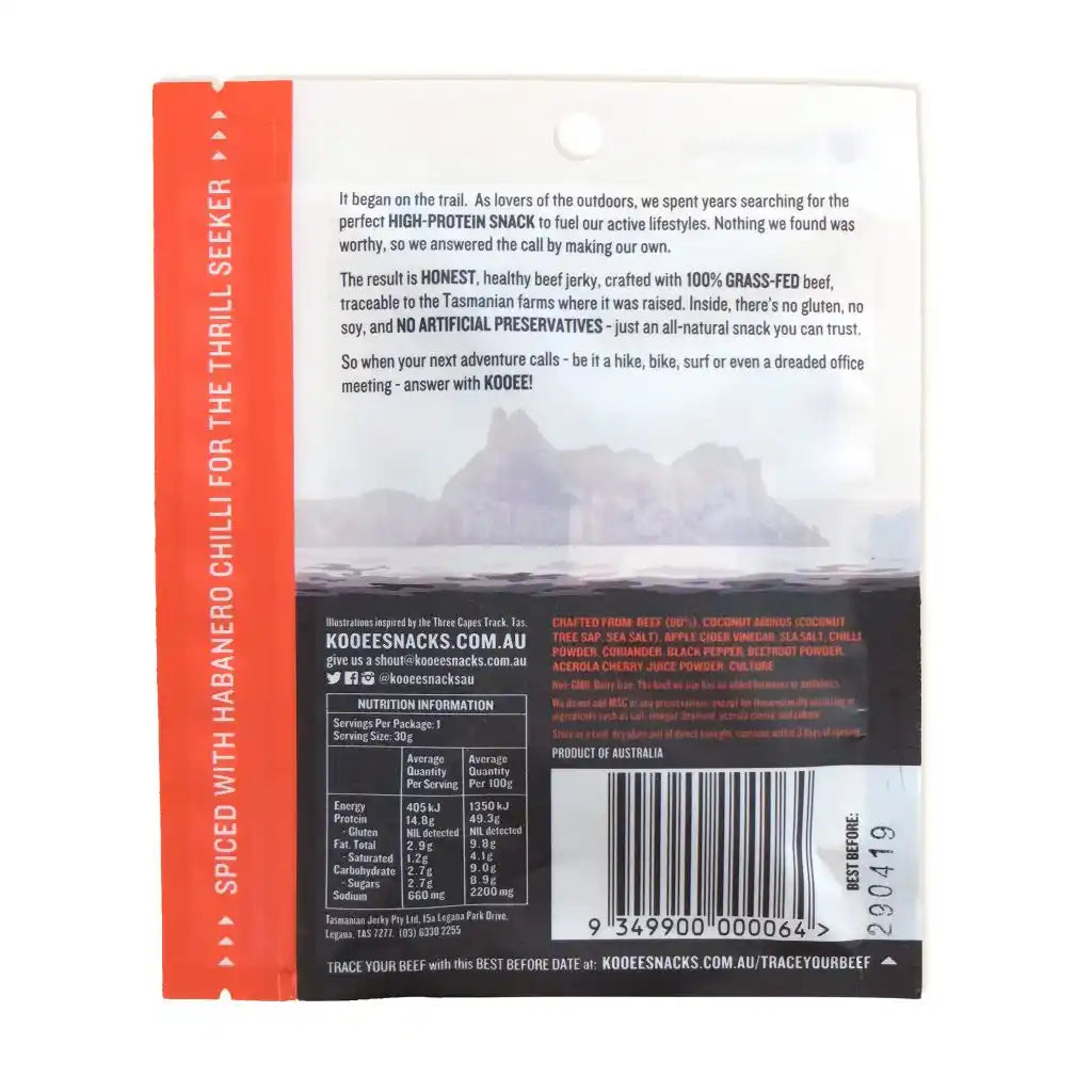KOOEE! Habanero Chilli Jerky - Single 30g
