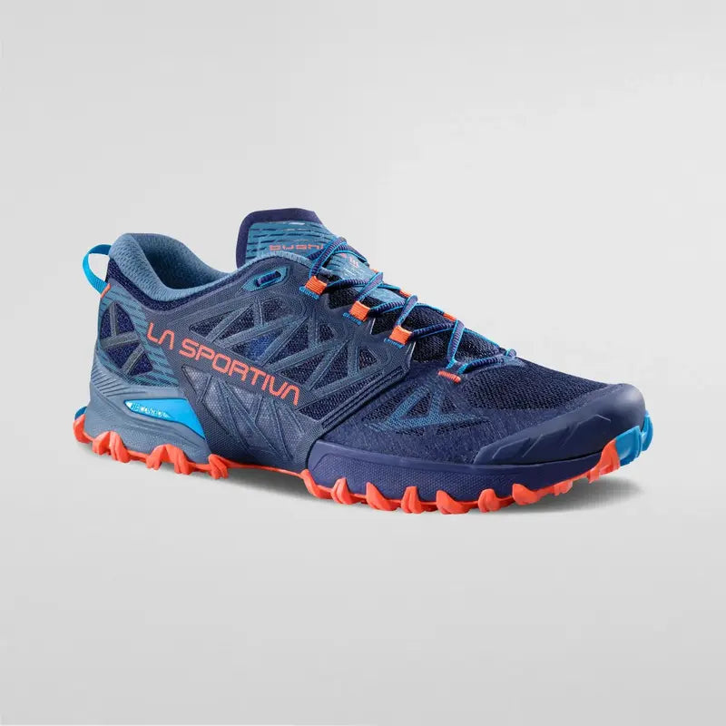 La Sportiva Bushido III Mens Trail Running Shoe - Deep Sea/Cherry Tomato