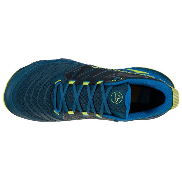 La Sportiva Akasha II Mens Trail Running Shoe - Storm Blue/Lime Punch - Clearance