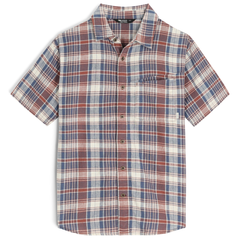 Outdoor Research Weisse Plaid Mens Short Sleeve Shirt Colour Brick