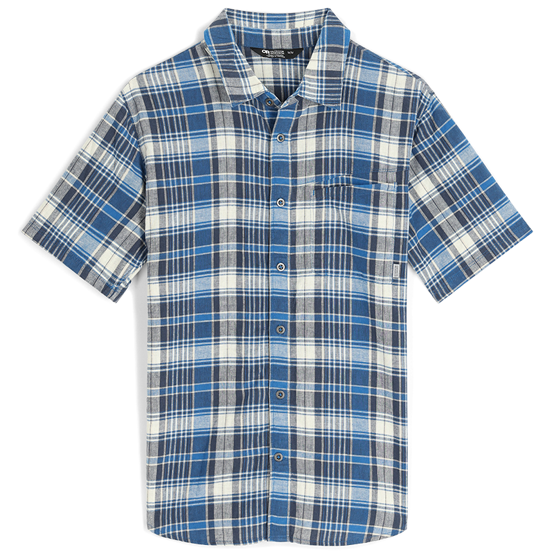 Outdoor Research Weisse Plaid Mens Short Sleeve Shirt Colour Classic Blue