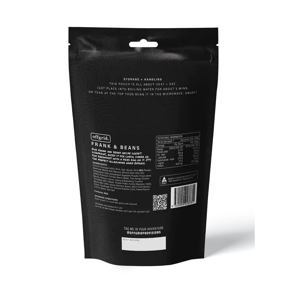 Offgrid Frank & Beans 300g Heat & Eat Meal