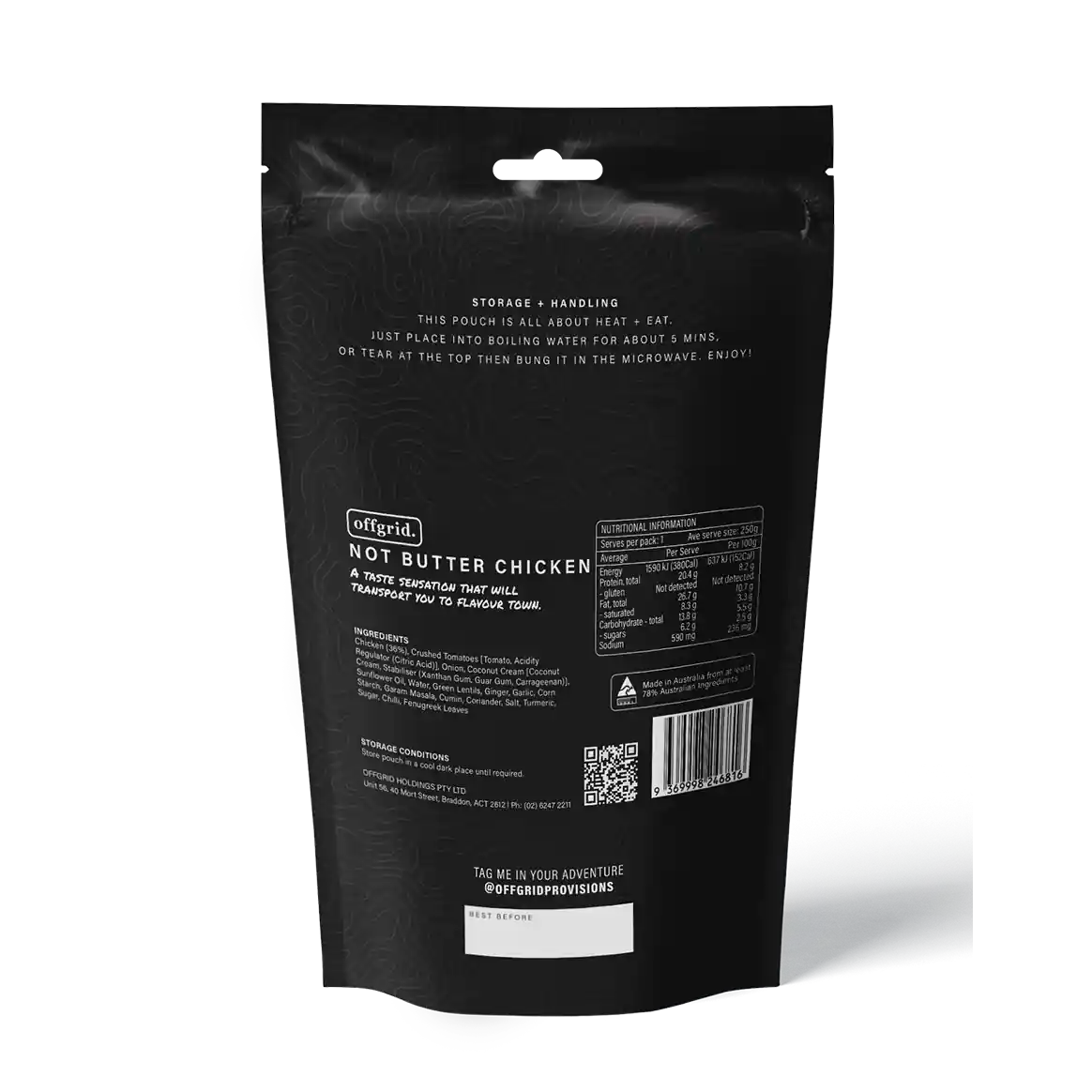 Offgrid Not Butter Chicken 250g Heat & Eat Meal