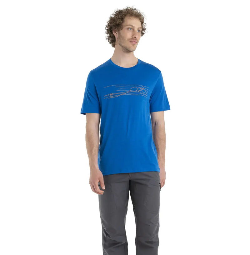 Icebreaker Tech Lite II Ski Stripes Mens Short Sleeve T-Shirt