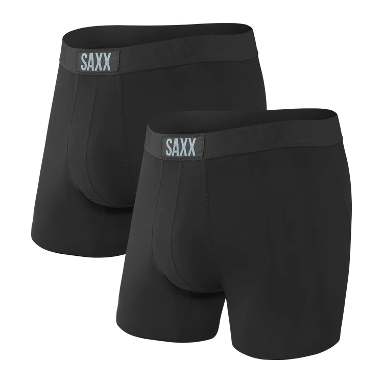 Saxx Vibe Super Soft Mens Boxer Brief 2 Pack Colour Black
