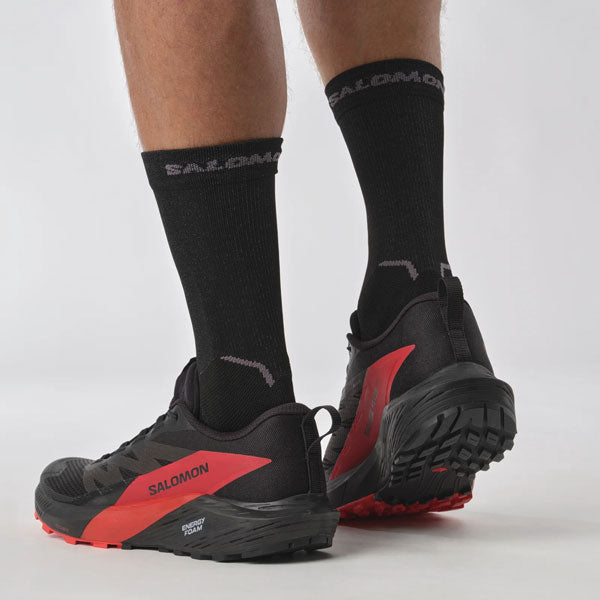 Salomon Sense Ride 5 Mens Trail Running Shoes - Black/Fiery Red