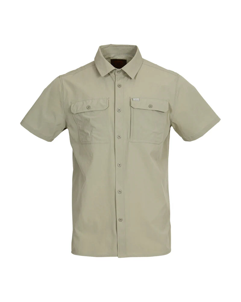 Xtm Dunkeld Mens Short Sleeve Hiking Shirt Colour Light Khaki