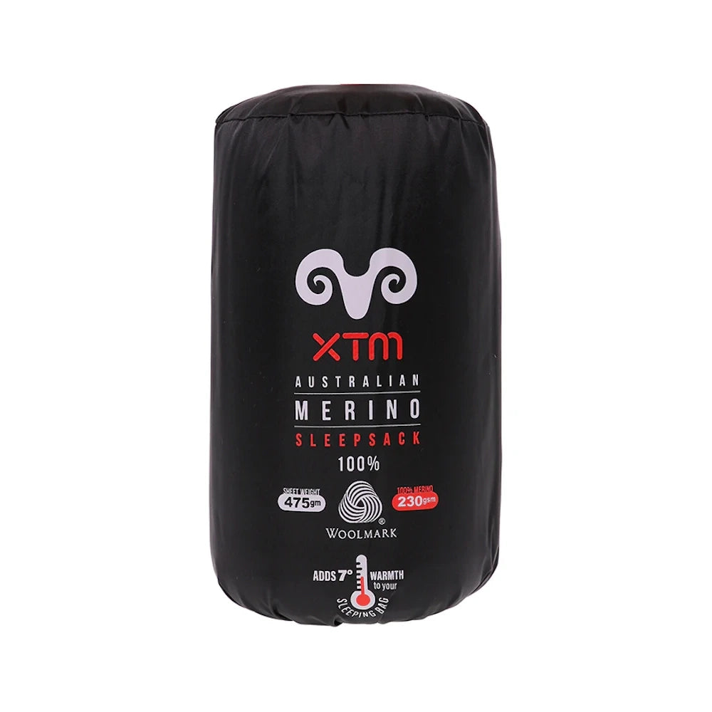 Xtm Dreamliner 230 Merino Wool Sleeping Bag Liner Colour Black