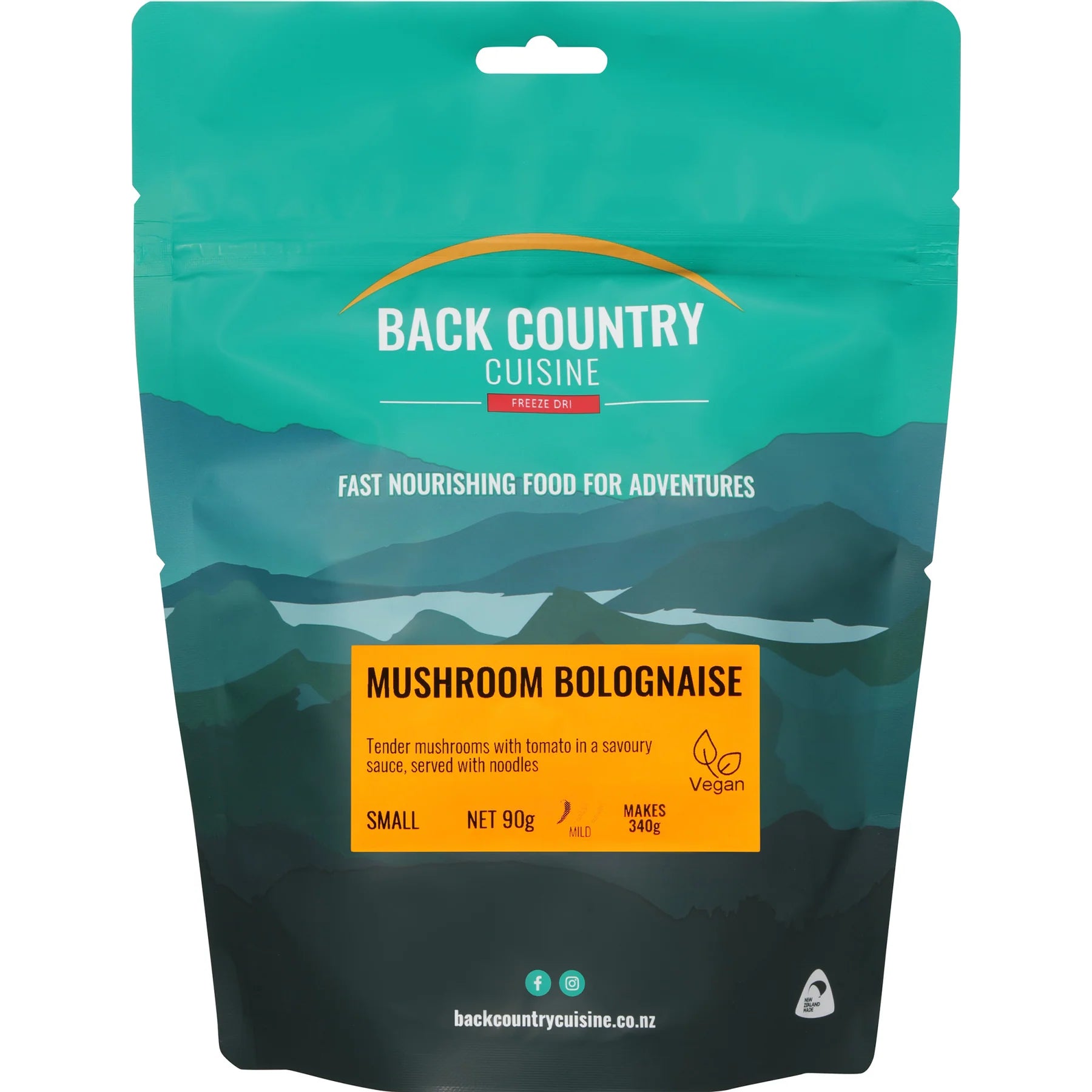 Back Country Cuisine Freeze Dried Food - Mushroom Bolognaise