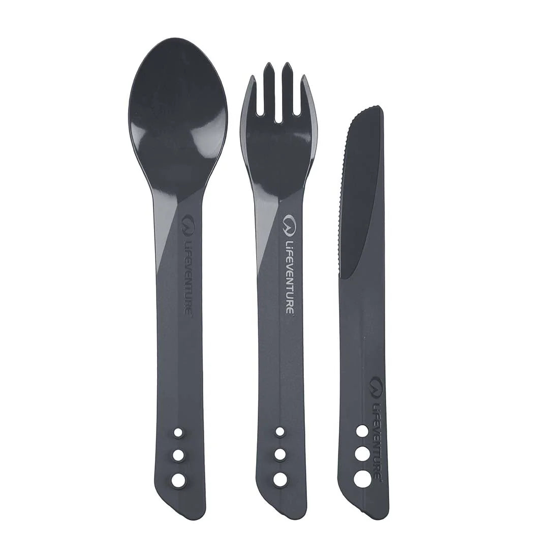 Lifeventure Ellipse Cutlery Set 1 Colour Graphite