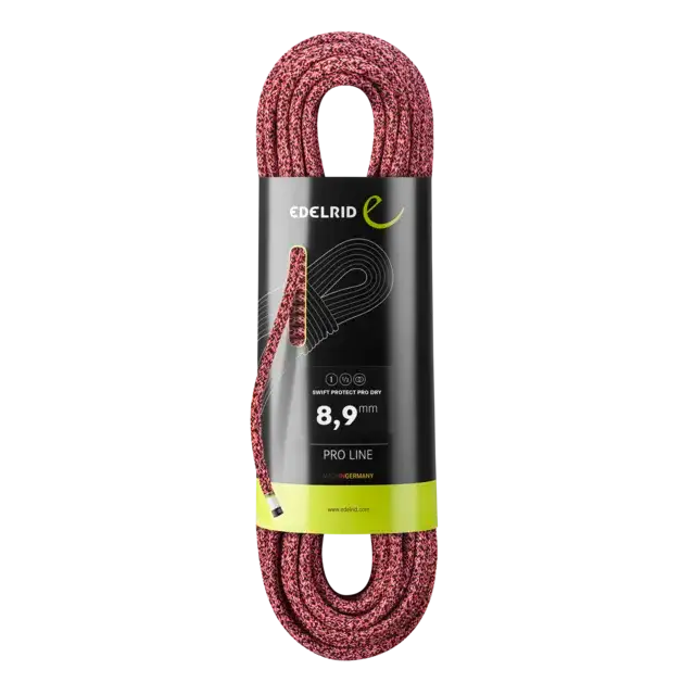 Edelrid Swift Protect Pro Dry 8 9Mm Dry Treated Dynamic Climbing Rope 60M Colour Night Fire