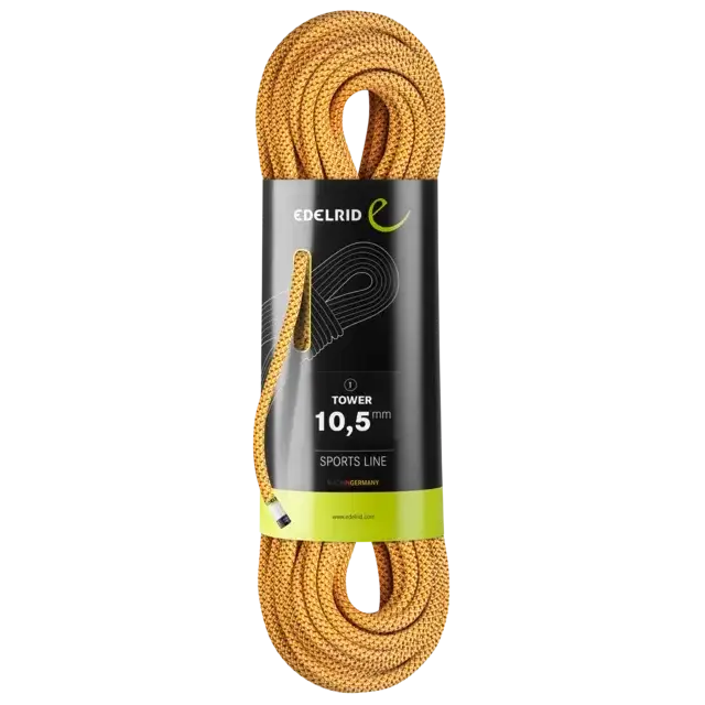 Edelrid Tower 10.5mm Dynamic Gym Climbing Rope - Per Metre Colour Flame