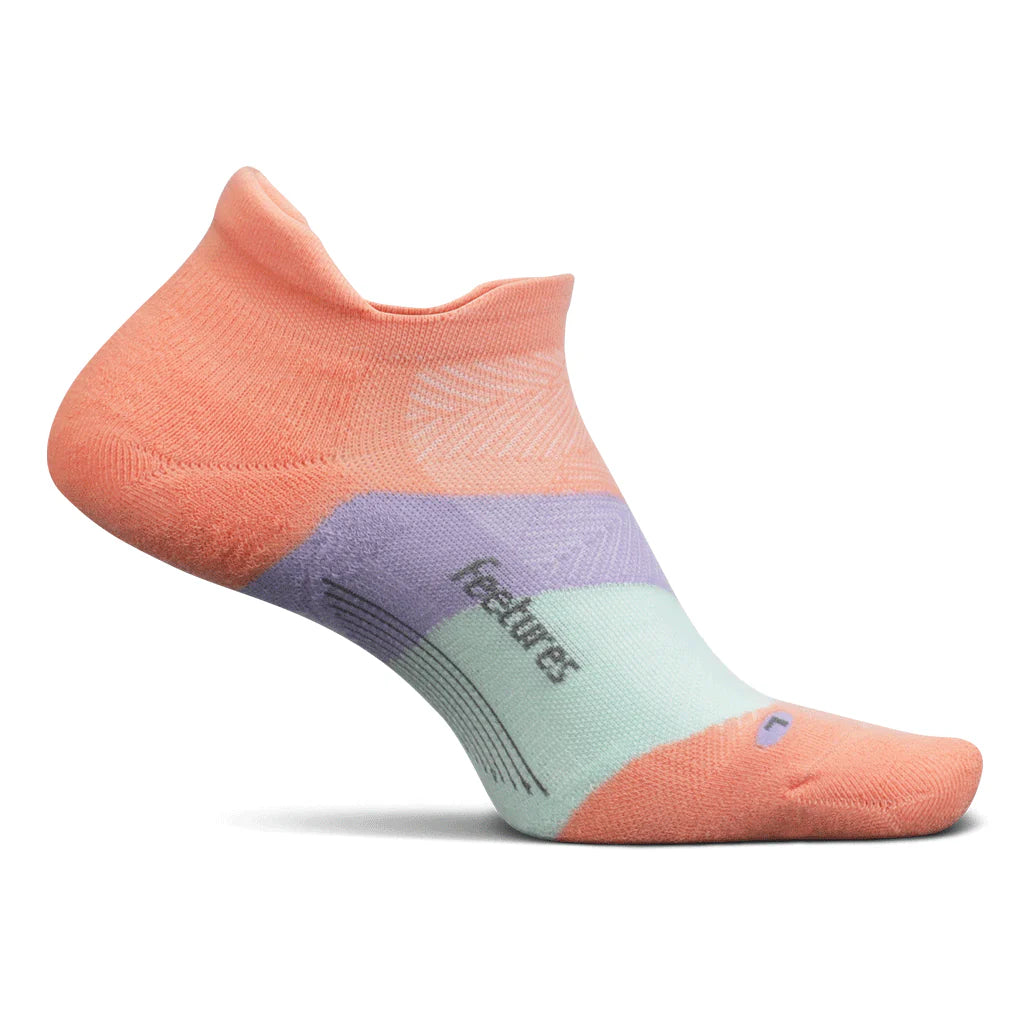 Feetures Elite Max Cushion No-Show Tab Socks Colour Sunset