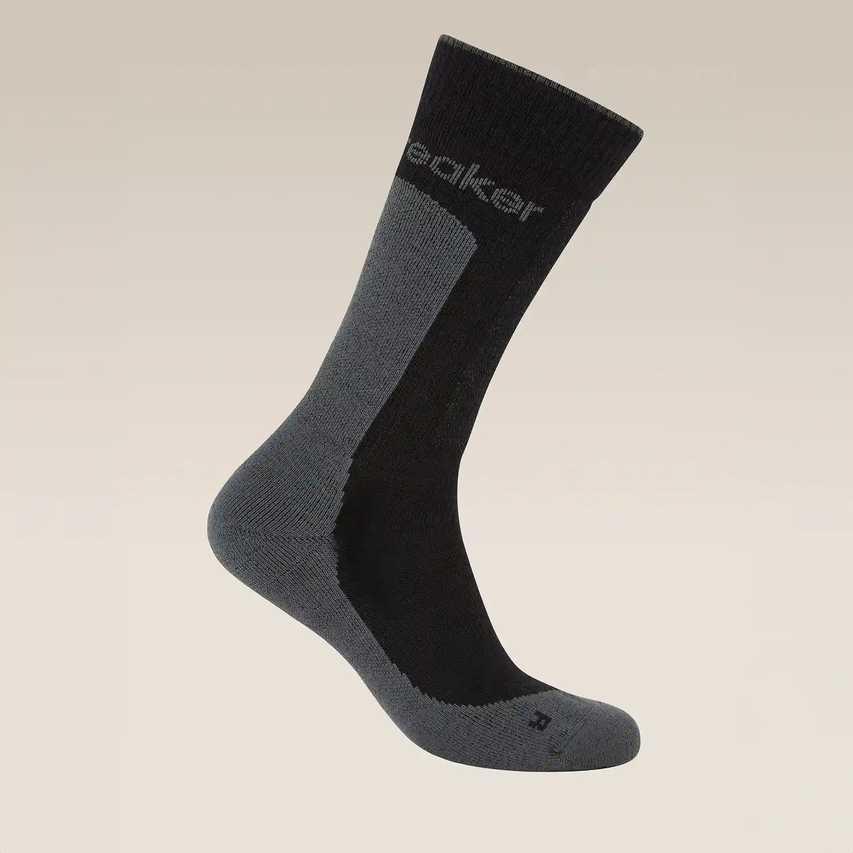 Icebreaker Hike+ Medium Crew Mens Socks Colour Black_Obsidian