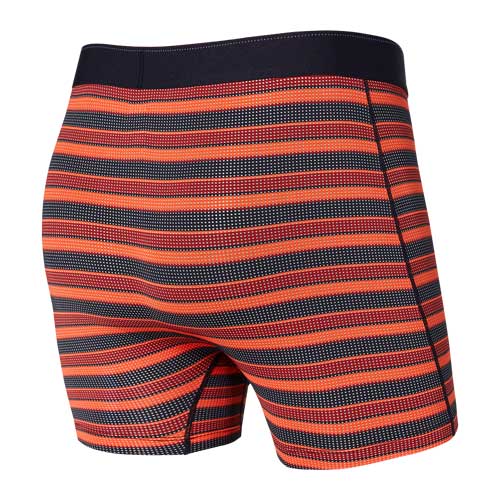 SAXX Quest Quick Dry Mesh Boxer Fly Brief - Red Solar Stripe