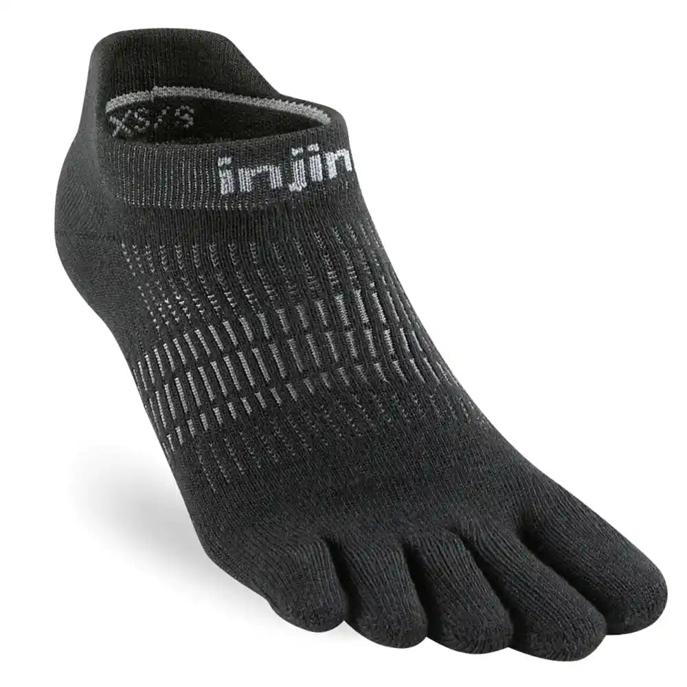 Injinji Run Lightweight No Show Socks Colour Black