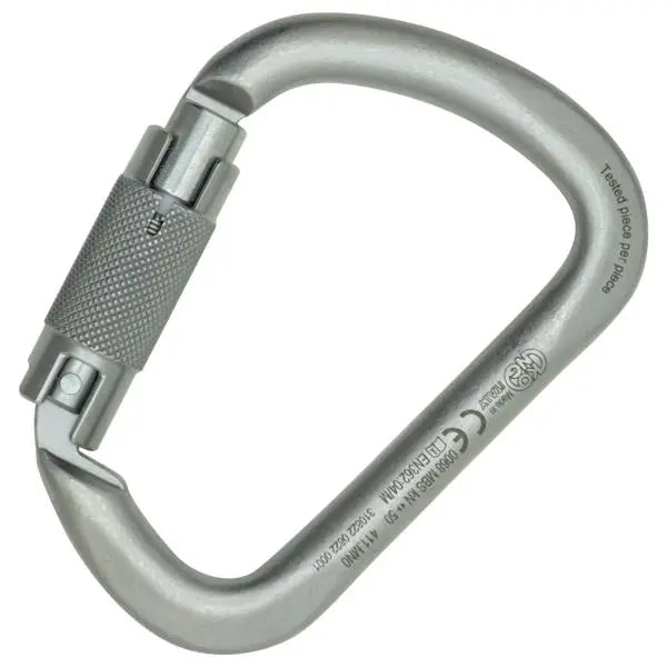 Kong 411 Extra Large Carbon Steel Auto Block Climbing Carabiner Colour White