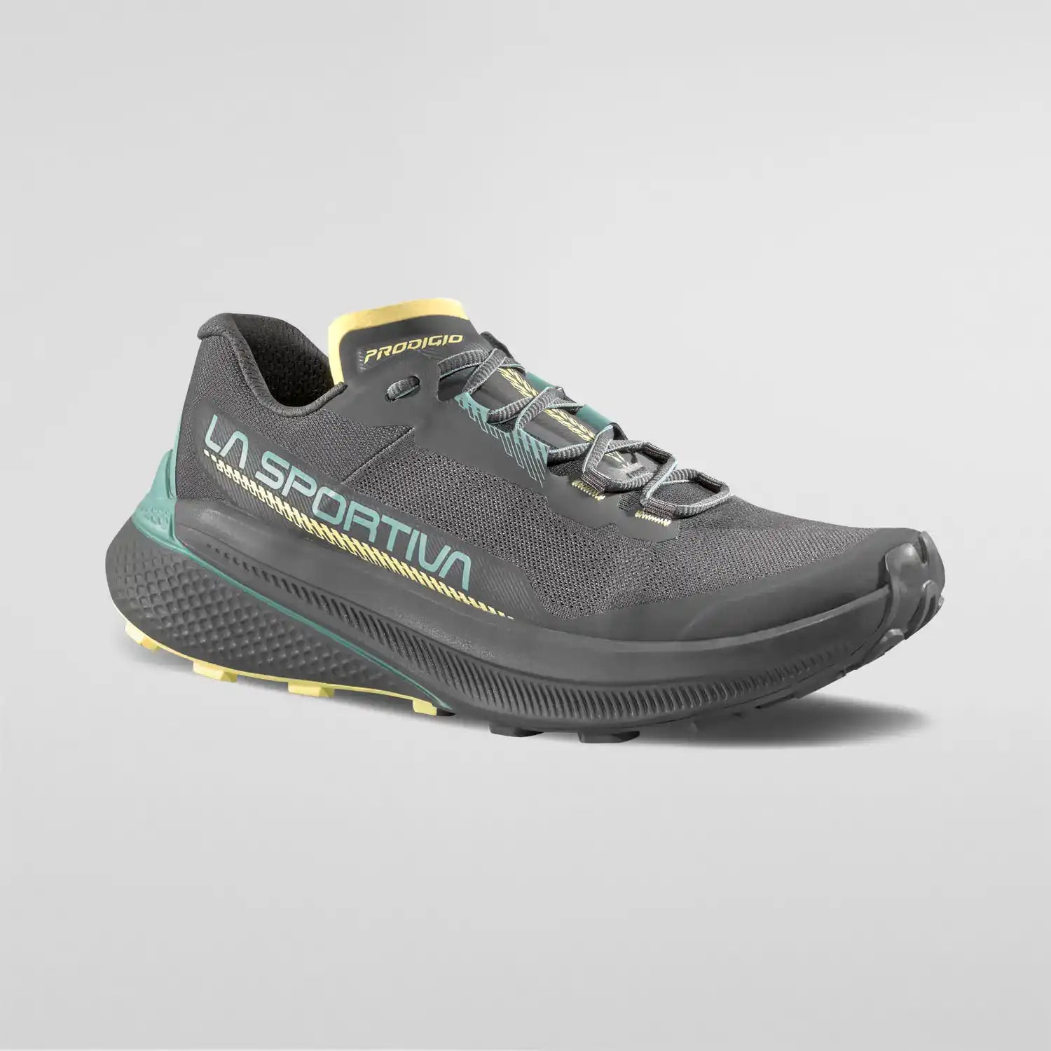 La Sportiva Prodigio Womens Trail Running Shoe Carbon Juniper Colour Carbon