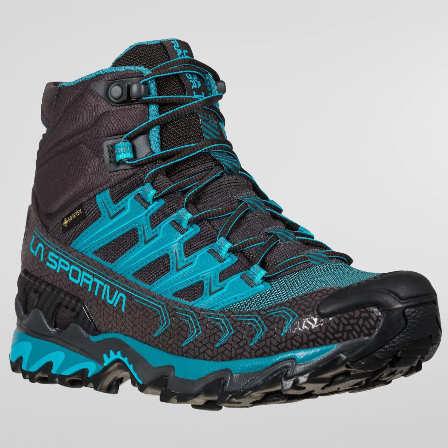 La Sportiva Ultra Raptor II Mid Wide GTX Womens Hiking Boot - Carbon/Topaz