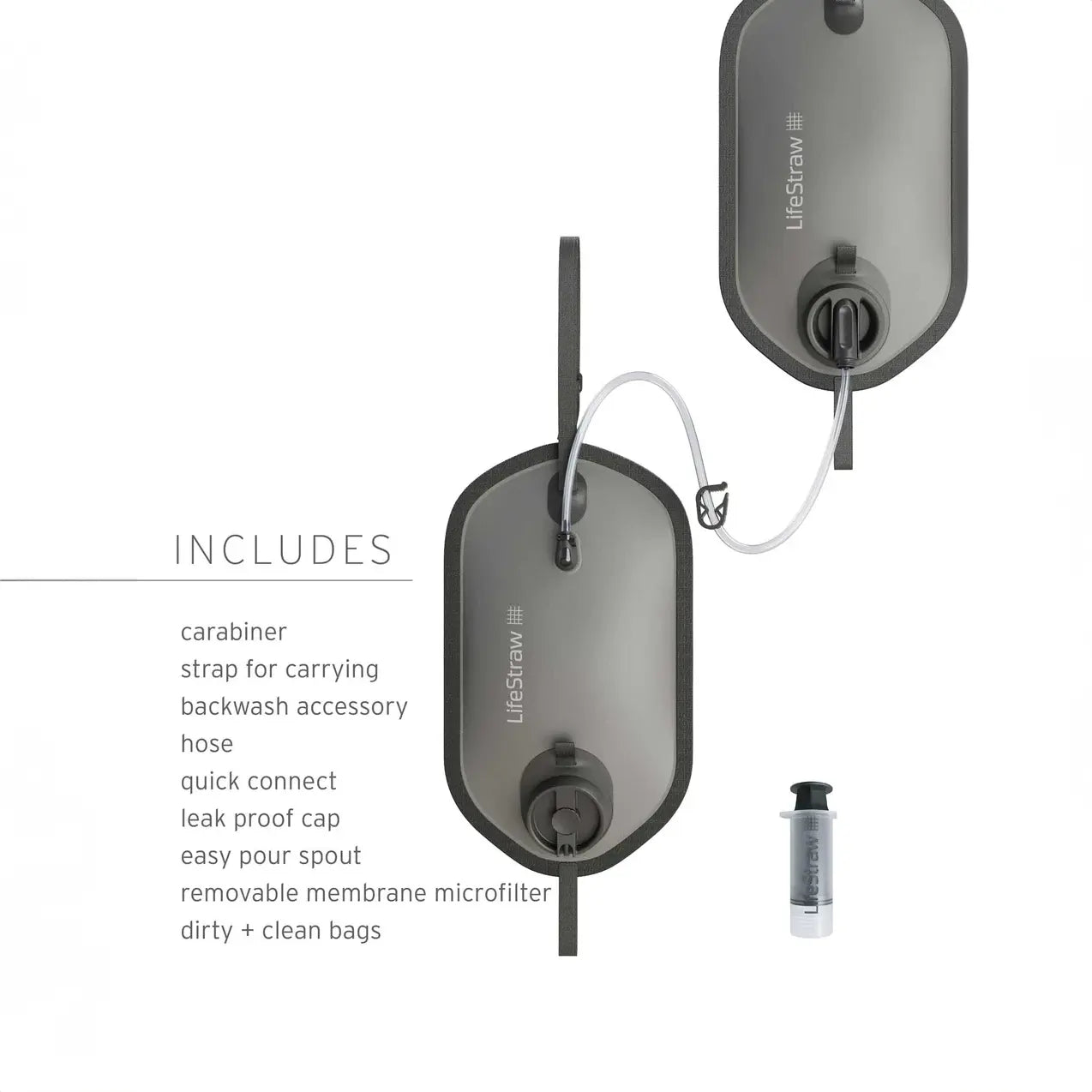 LifeStraw Peak Series Gravity Water Filter System with Safe Water Storage Bag - 8L + 8L