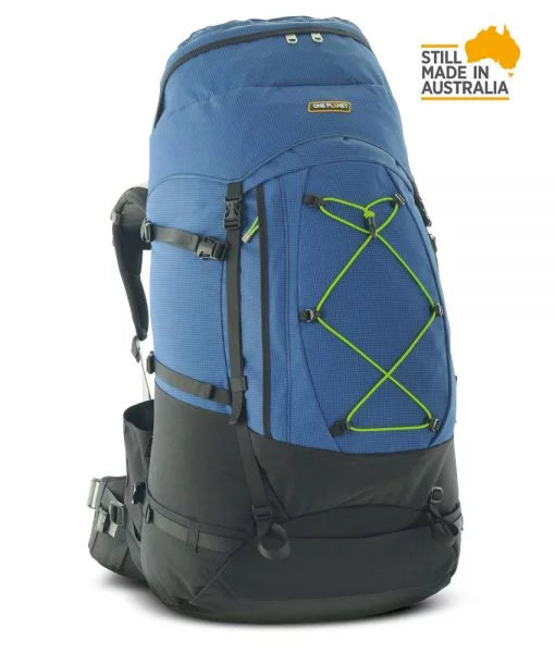 One Planet Tarkine 80-90 Litre Hiking Backpack - Pacific Blue/Black