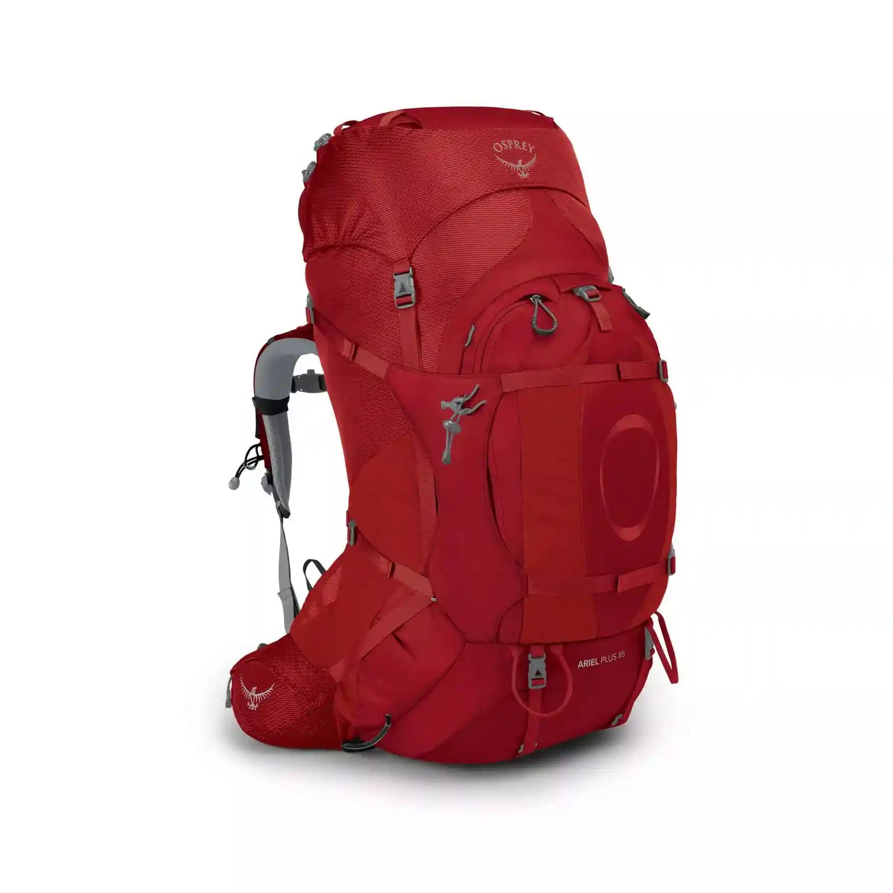 Osprey Ariel Plus 85 Litre Womens Hiking Backpack Colour Carnelian Red