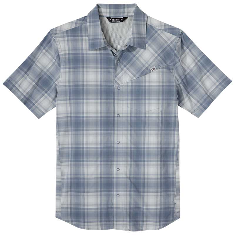 Outdoor Research Astroman Mens Short Sleeve Sun Shirt Colour Nimbus Plaid