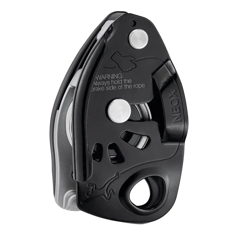 Petzl Neox Belay Device Light Gray Colour Black