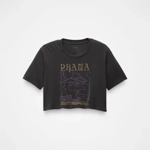 Prana Everyday Vw Graphic Womens Crop T Shirt Colour Charcoal