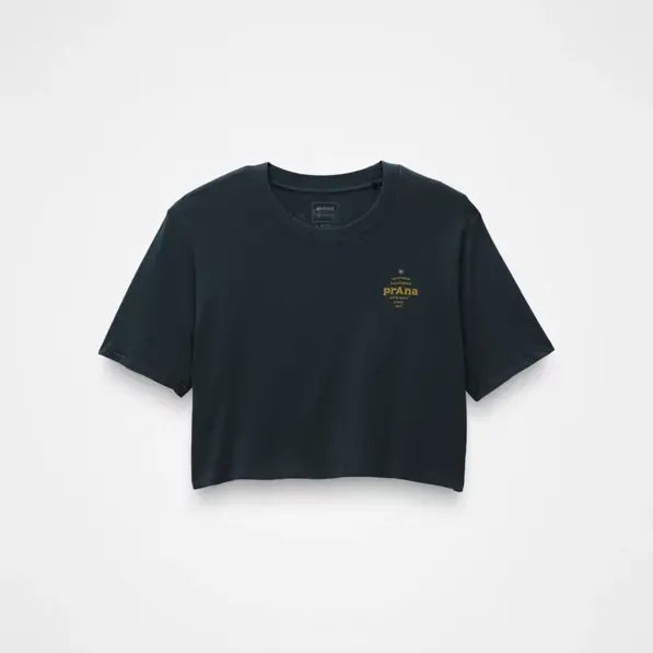 Prana Everyday Vw Graphic Womens Crop T Shirt Colour Navy Blue