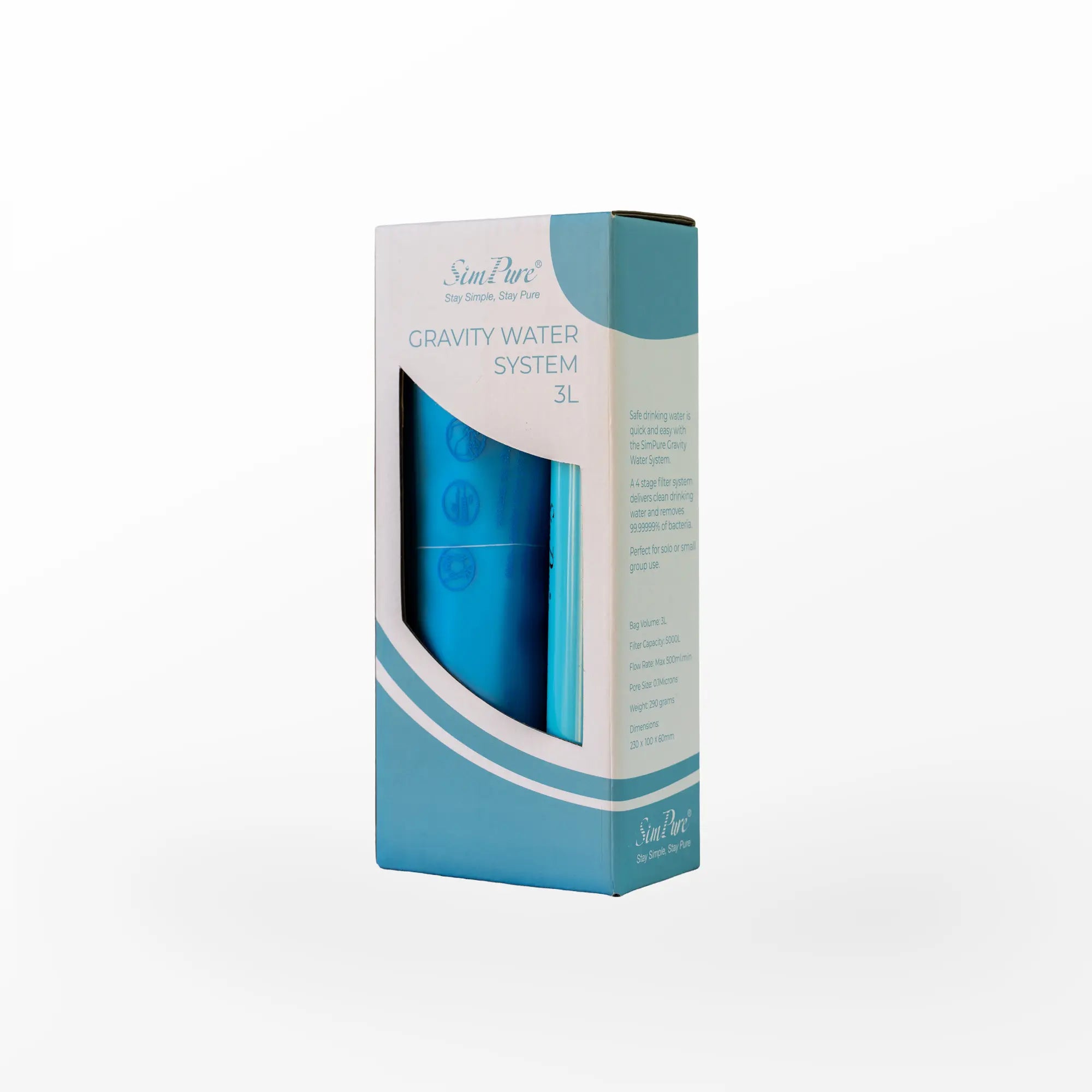 SimPure Gravity Water Filter Bag - 3 Litre
