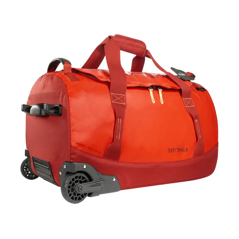 Tatonka Barrel Roller 60 Litre Wheeled Duffel Bag Red Orange Colour Red Orange