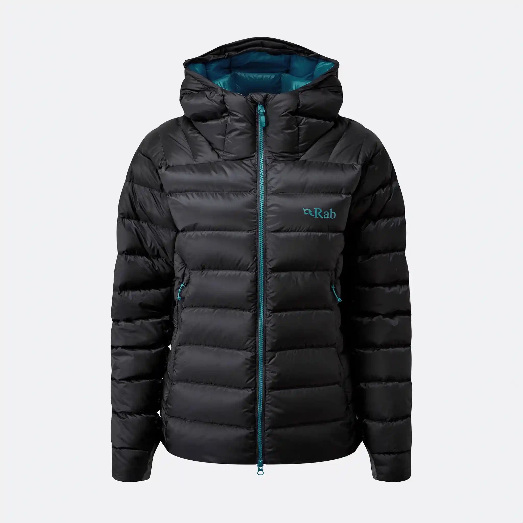 Rab Electron Pro Womens Hooded Down Jacket Colour Beluga