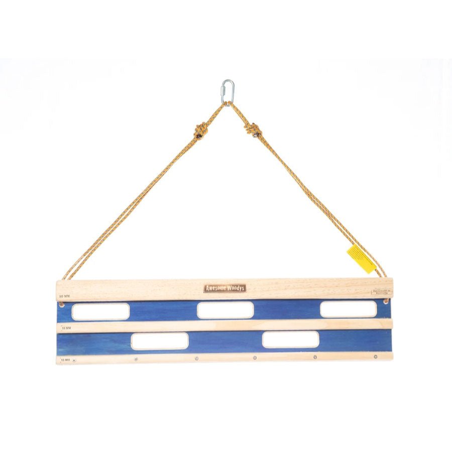 Awesome Woodys Cliff Board Wide Boy Hangboard Colour Blue