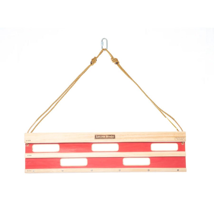 Awesome Woodys Cliff Board Wide Boy Hangboard Colour Red