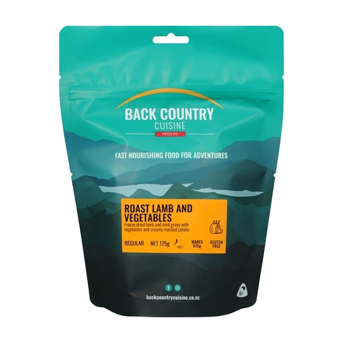 Back Country Cuisine Freeze Dried Food - Roast Lamb and Veges