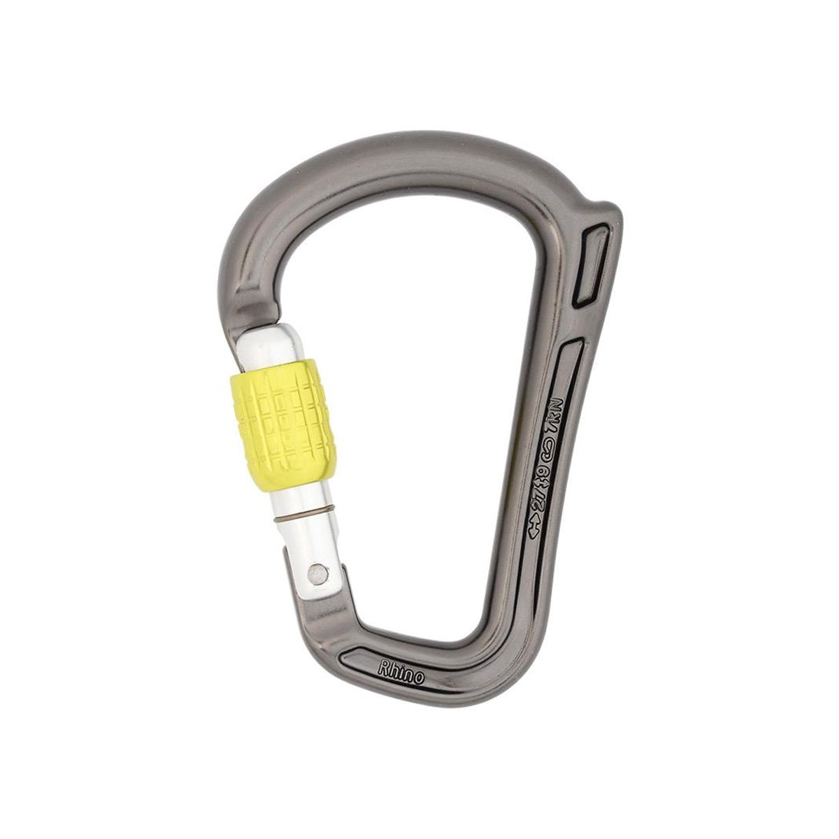 Dmm Rhino Climbing Screw Gate Carabiner Colour Titanium_Lime