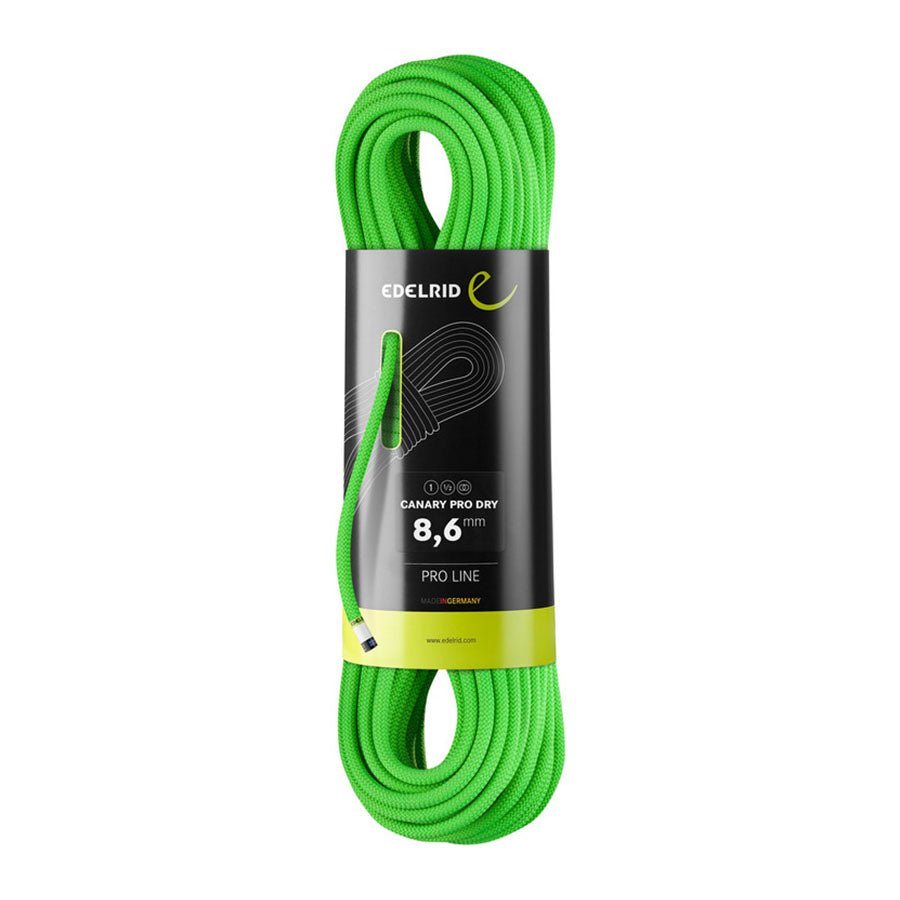 Edelrid Canary Pro Dry 8 6Mm Dynamic Climbing Rope 60M Colour Neon Green