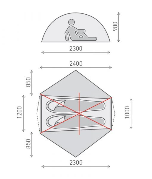 One Planet Goondie 2 Person Tent Mesh Inner Only